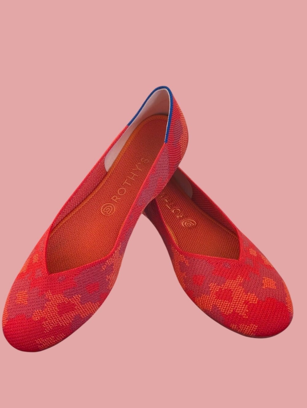 VGUC Rothy's Red Botanicamo Ballet Flats Size 11 Limited Edition Red Orange Pink